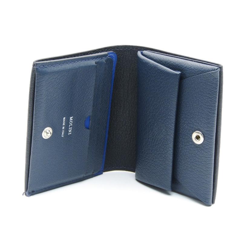 美品 MOLINI モリニ 二つ折り財布 Bifold compact wallet ゴートレザー