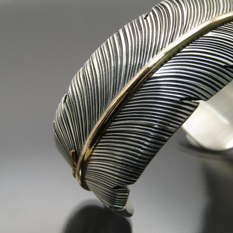 美品 Harvey Mace ナバホ族 バングル フェザー ハーヴィーメイス