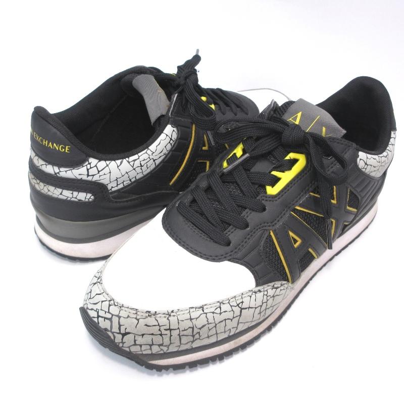 EMPORIO ARMANI グレー レザー スニーカー 26センチ ARMANI EXCHANGE アルマーニ エクスチェンジ スニーカー XUX031
