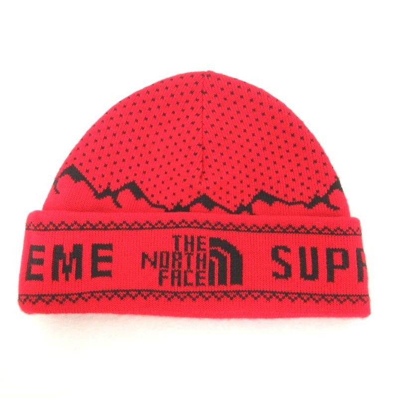 Supreme × THE NORTH FACE シュプリーム ビーニー NN41803I Expedition Fold Beanie ニットキャップ レッド 赤  帽子 メンズ  中古 90001322｜classic
