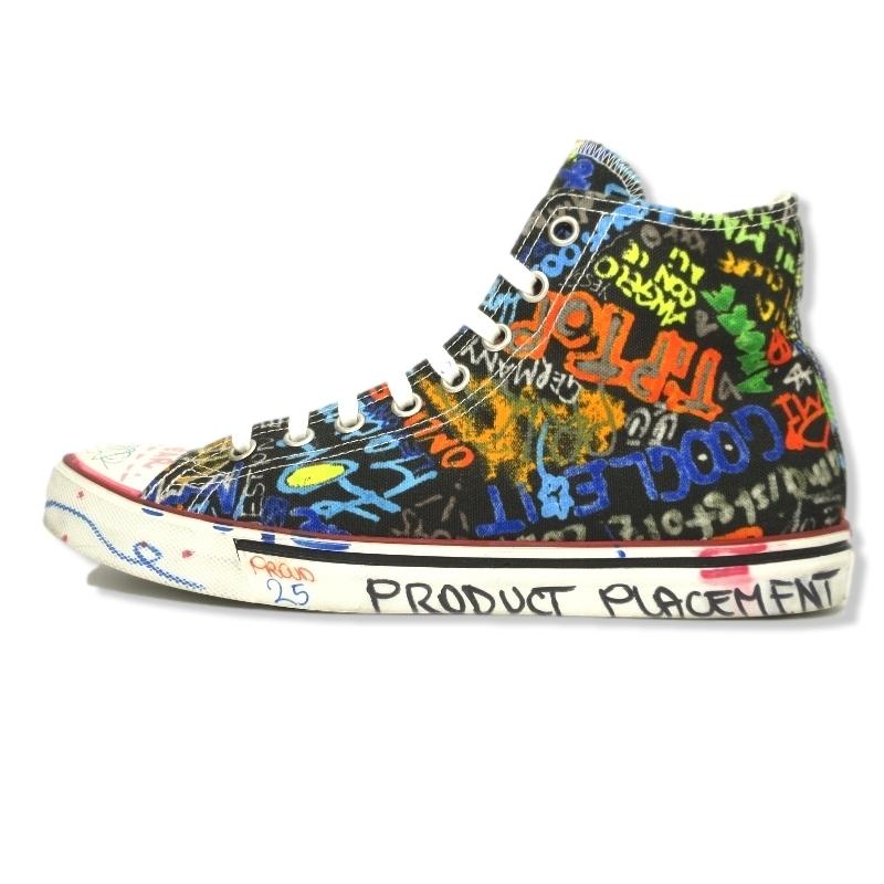VETEMENTS ヴェトモン HIGH TOPS POLYSTER BLACK GRAFFITI UAH19VT-CNV 