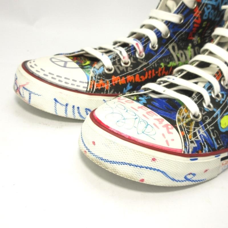 VETEMENTS ヴェトモン HIGH TOPS POLYSTER BLACK GRAFFITI UAH19VT-CNV 
