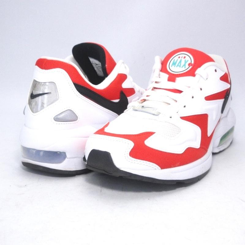 NIKE ナイキ AIR MAX 2 LIGHT AO1741-101 エアマックス スクエア ライト WHITE/BLACK-HABANERO RED 27cm 箱付 90003843｜classic｜02