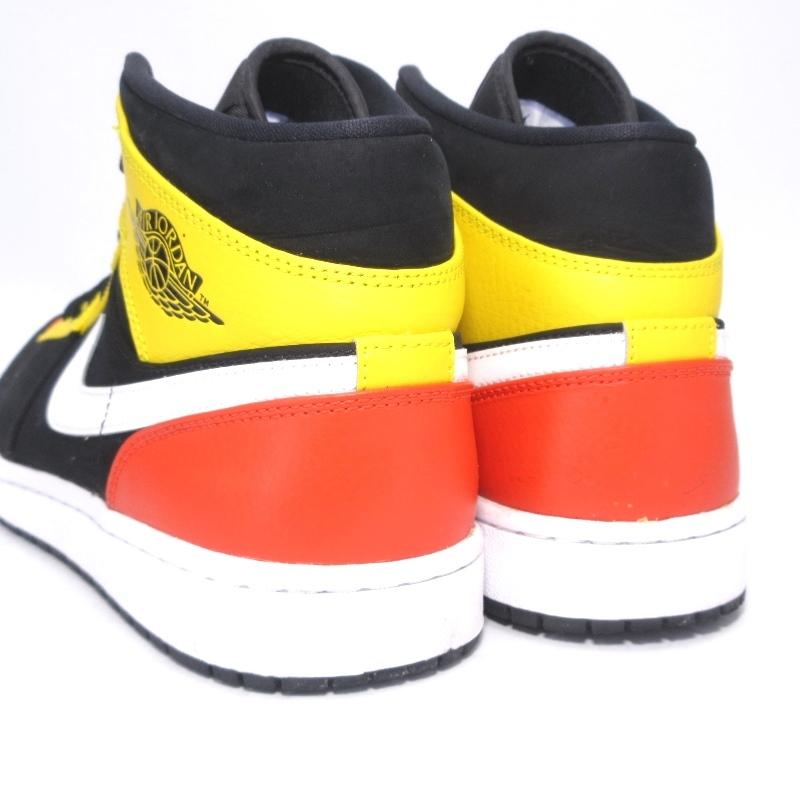 NIKE ナイキ エアジョーダン 1 ミッド 852542-087 AIR JORDAN 1 MID SE BLACK/TEAM ORANGE-AMALLIRO 28cm 箱付 90003896｜classic｜06