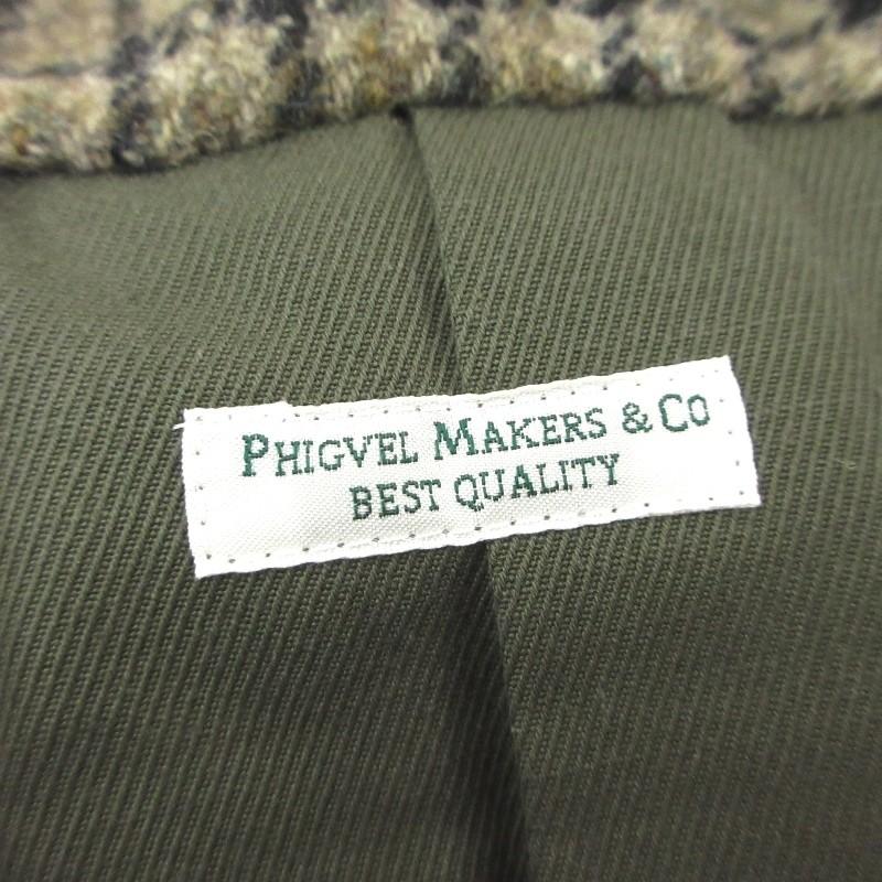 PHIGVEL コート　フォレストグリーン PHIGVEL 未使用 フィグベル チェスターコート チェック PMAG
