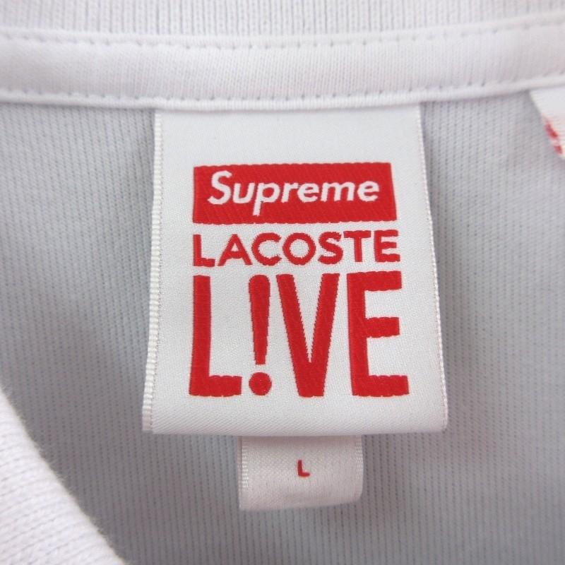 Supreme x Lacoste ポロシャツ M ホワイト Supreme × LACOSTE シュプリーム ラコステ 半袖ポロシャツ