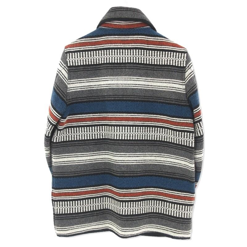 WEST RIDE ウエストライド ショールカラー カバーオール ストライプ WESTRIDE ウエストライド ラグジャケット MB1526 ショールカラー