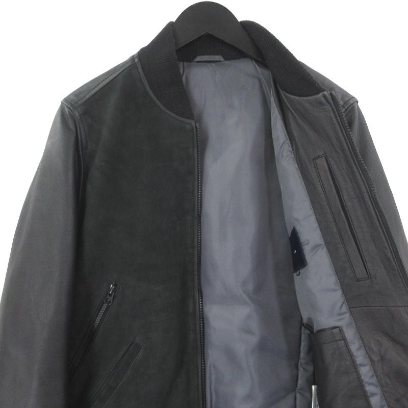 G STAGE 羊革 ラムレザー 本革 ワッペン 刺繍 ブラック 黒 ブルゾン 本