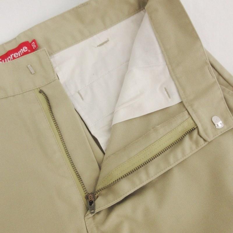 シュプリーム ストライプ ワークパンツ ベージュ　チノパン　ブラウン Supreme シュプリーム ワングラムタグ Work Pant ワーク パンツ