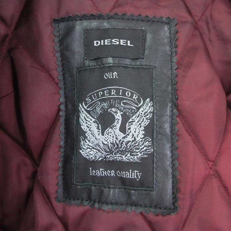 DIESEL ディーゼル MA-1 羊革 レザージャケット リブ 中綿 DIESEL ディーゼル MA-1 羊革 レザージャケット リブ 中綿
