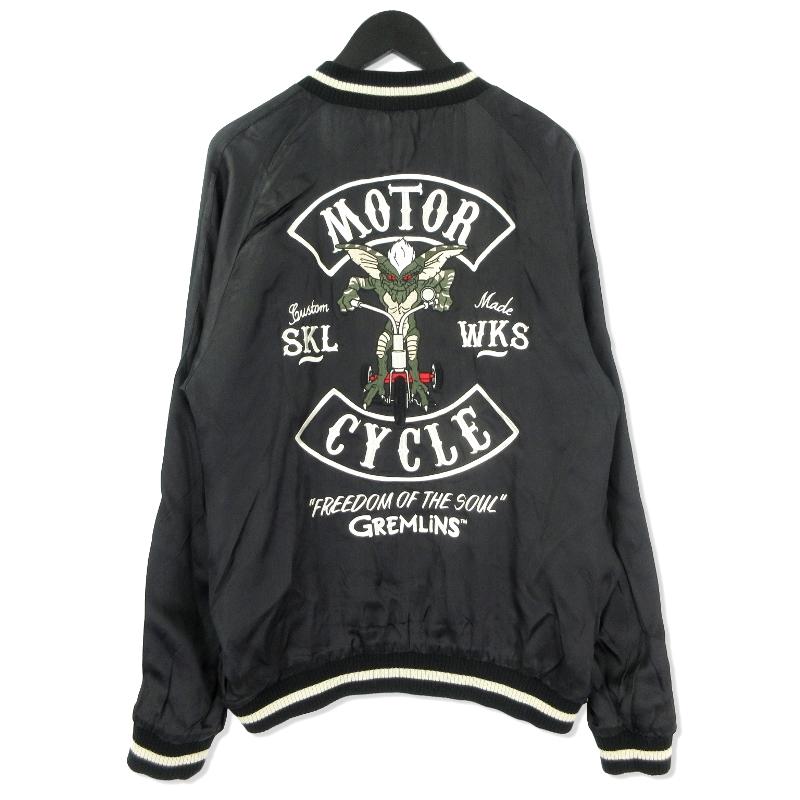 新品　L スカルワークス　スカジャン　ドクロ　リバーシブル　ブラック　刺繍 新品 L スカルワークス スカジャン ドクロ リバーシブル ブラック 刺繍