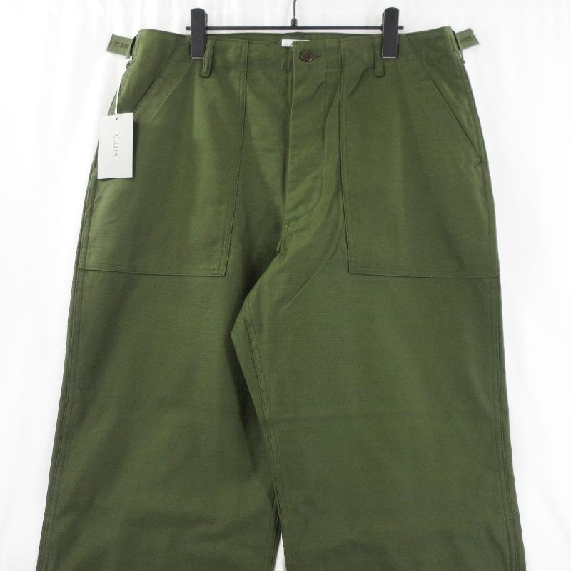 【未使用品】CIOTA ベイカーパンツ サイズ 5 オリーブ CIOTA (シオタ) ムラ糸バックサテン ベイカーパンツ [OLIVE]