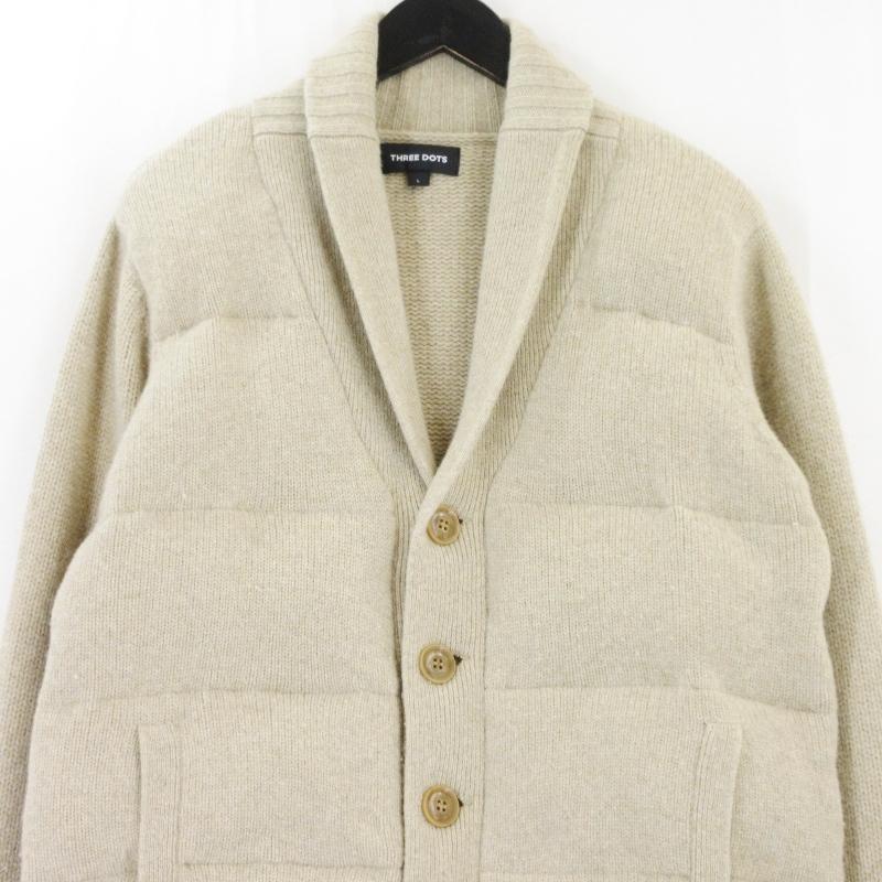 THREE DOTS スリードッツ ショールカラー ダウンカーディガン KENNY