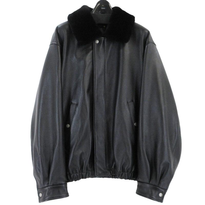 美品 ssstein シュタイン MOUTON COLLAR SHEEP LEATHER ZIP JACKET ST 