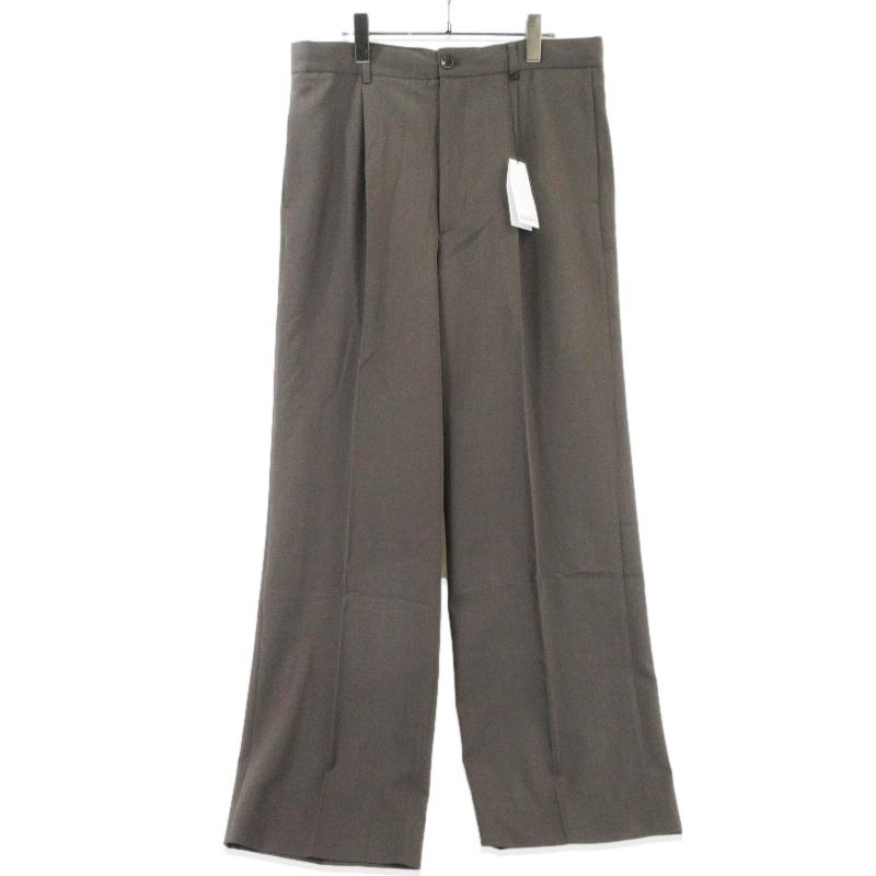 未使用 BISOWN ビソウン S120 WOOL GABA 1TUCK EASY SLACKS 25W-BIS