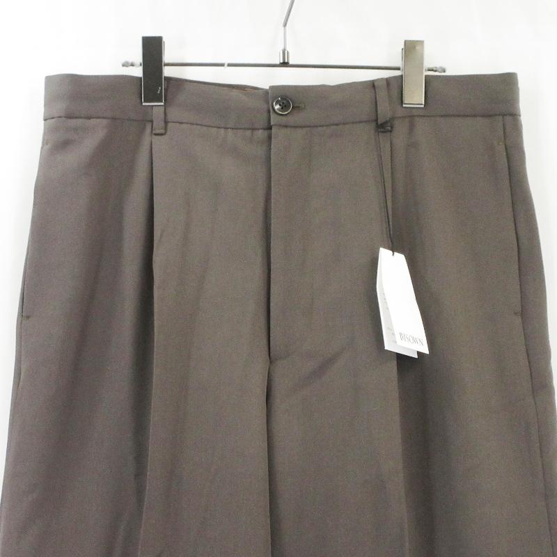 未使用 BISOWN ビソウン S120 WOOL GABA 1TUCK EASY SLACKS 25W-BIS