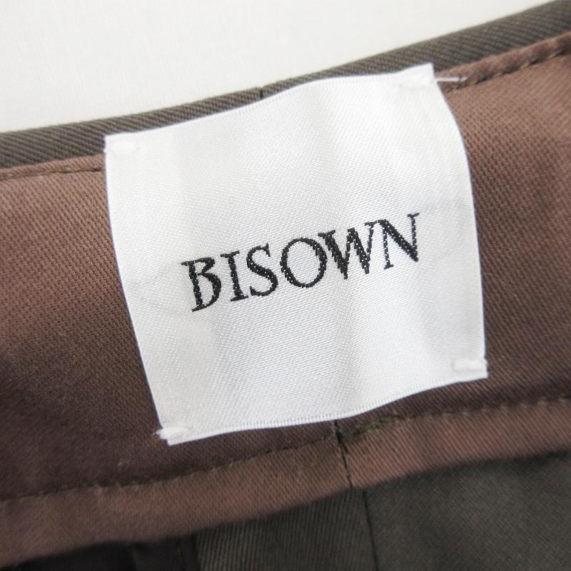 未使用 BISOWN ビソウン S120 WOOL GABA 1TUCK EASY SLACKS 25W-BIS