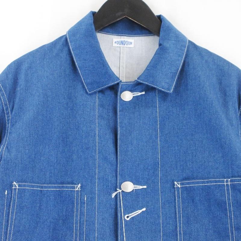 未使用 FOUNDOUR ファウンダー PRINT DENIM COVERALL JACKET