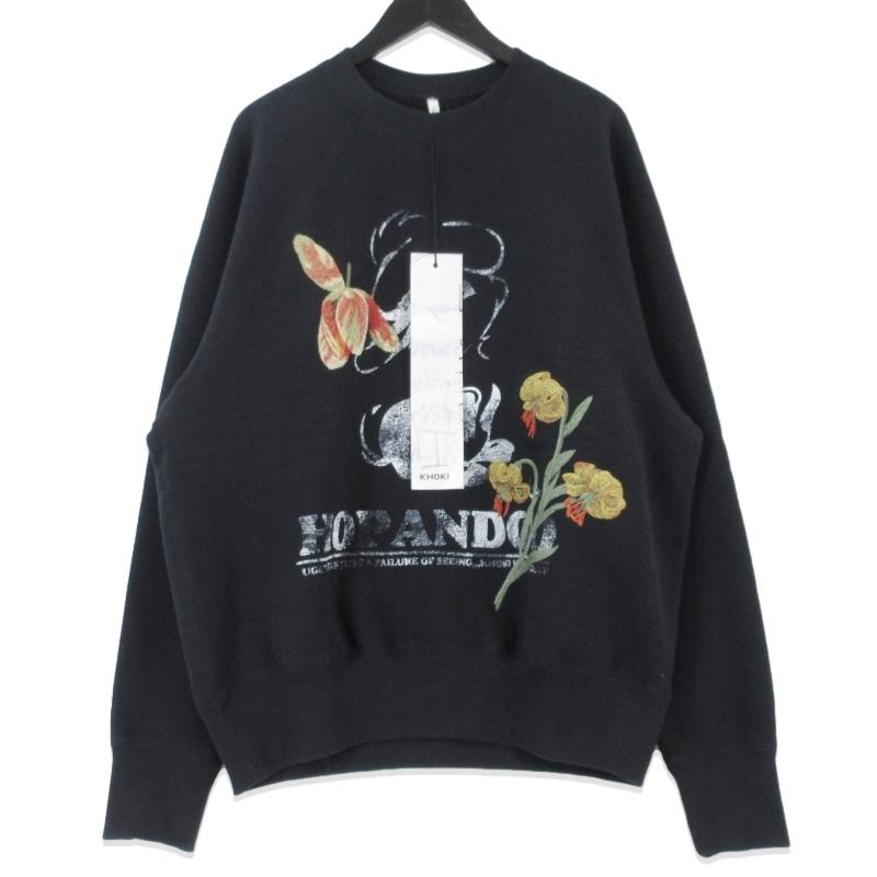 未使用 KHOKI コッキ Vintage finished sweatshirt 24fw-t-04 スウェット 刺繍 プリント ヴィンテージ加工  オートミール 3  99000995 未使用 KHOKI コッキ Vintage finished sweatshirt 24fw-t-04