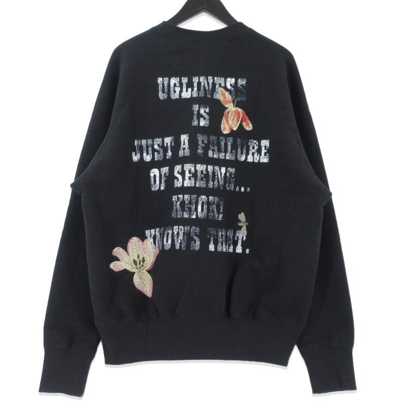 未使用 KHOKI コッキ Vintage finished sweatshirt 24fw-t-04 スウェット 刺繍 プリント ヴィンテージ加工  オートミール 3  99000995 未使用 KHOKI コッキ Vintage finished sweatshirt 24fw-t-04