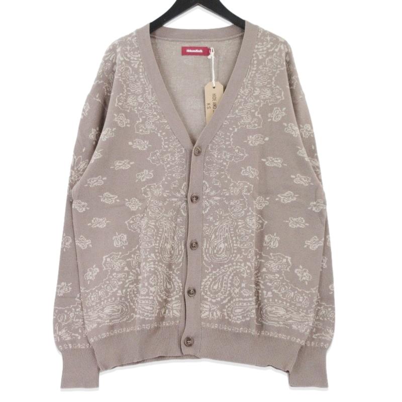 未使用 HIDE AND SEEK ハイドアンドシーク Bandana Cardigan HC-030426 バンダナ カーディガン コットン 総柄 ベージュ L  99001044 未使用 HIDE AND SEEK ハイドアンドシーク Bandana Cardigan HC-030426