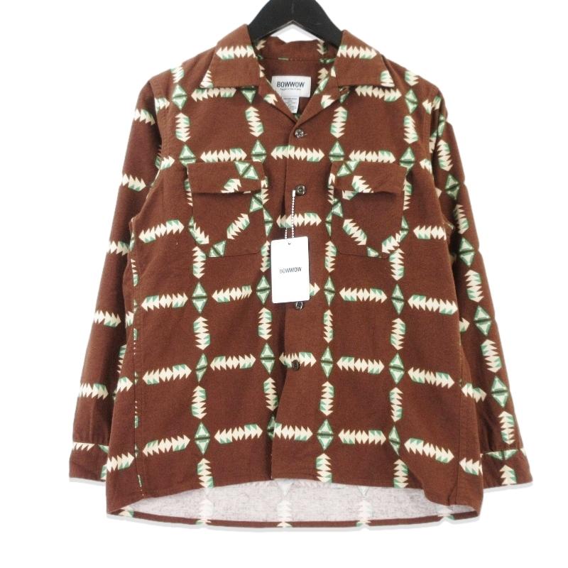 未使用 BOW WOW バウワウ NAVAJO PRINT FLANNEL SHIRT BW252-NPFS 長袖シャツ オープンカラー 開襟  プリントネル ブラウン S  99001100 未使用 BOW WOW バウワウ NAVAJO PRINT FLANNEL SHIRT BW252-NPFS 長袖