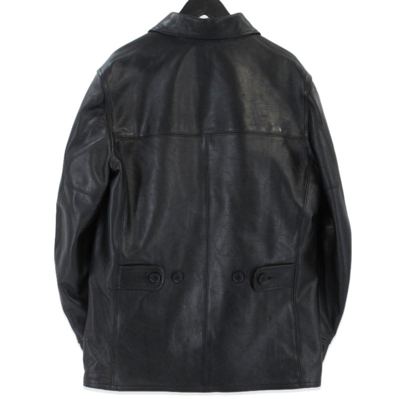 未使用 MASSES × Y's for men マシス LEATHER CAR COAT ML-C90-706 ワイズフォーメン レザーカーコート ブラック 黒 2  99001110 未使用 MASSES × Y's for men マシス LEATHER CAR COAT ML-C90-706