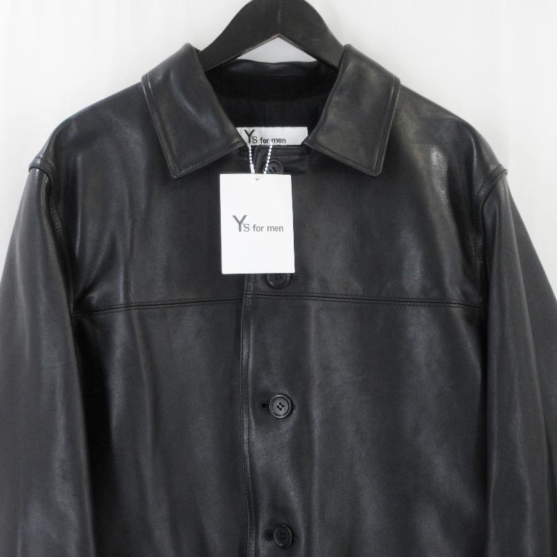 未使用 MASSES × Y's for men マシス LEATHER CAR COAT ML-C90-706