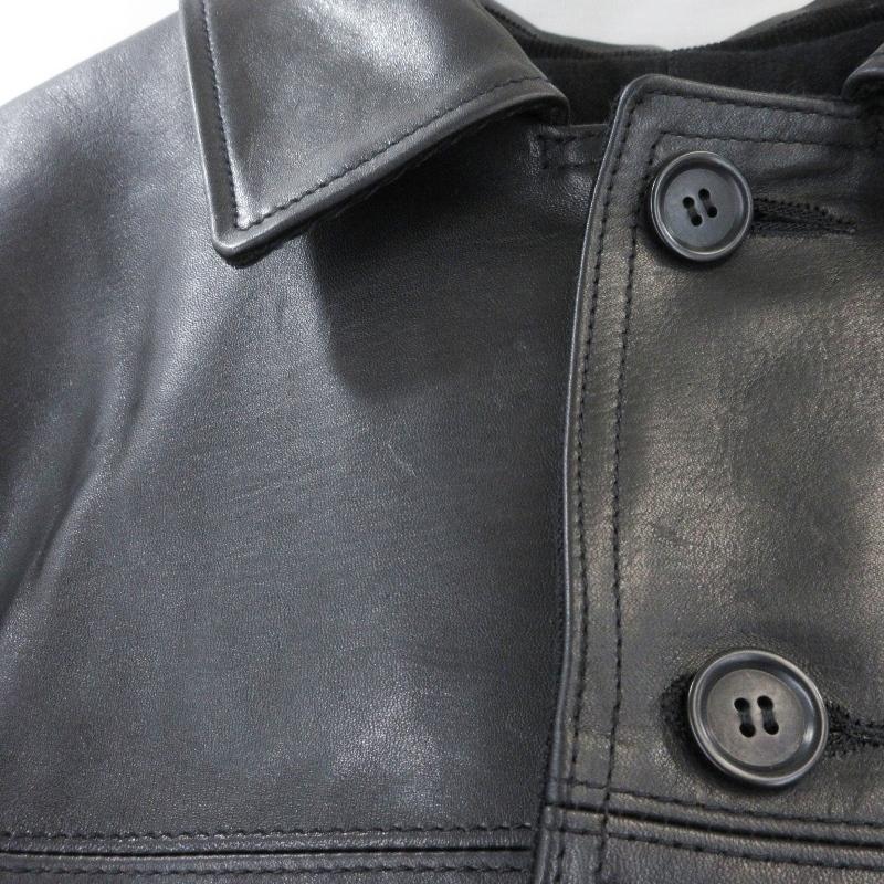未使用 MASSES × Y's for men マシス LEATHER CAR COAT ML-C90-706