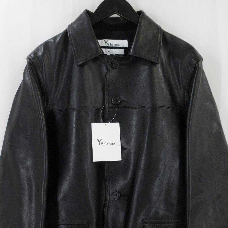 未使用 MASSES × Y's for men マシス LEATHER CAR COAT ML-C90-706