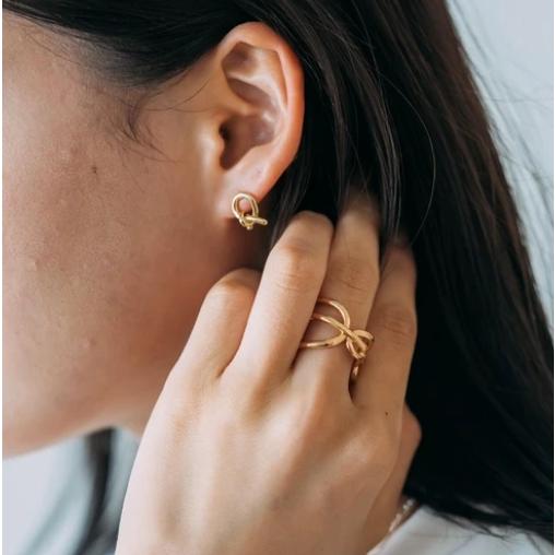 Nothing And Others ナッシングアンドアザーズ ノットデザインゴールドピアス スタッドピアス レディース 新品 14K Gold おしゃれ | Nothing And Others | 03