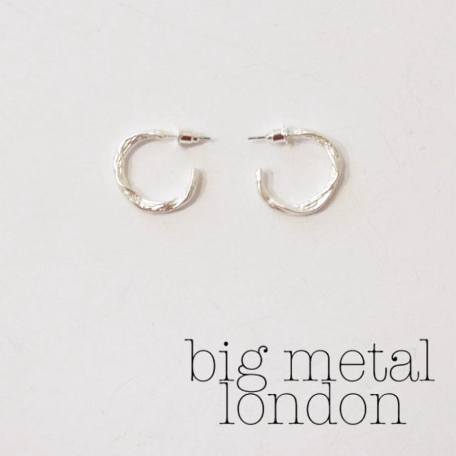 big metal london[ビッグメタルロンドン] マットシルバーフープピアス レディース アクセサリー 輪 シンプル 海外 新品 未