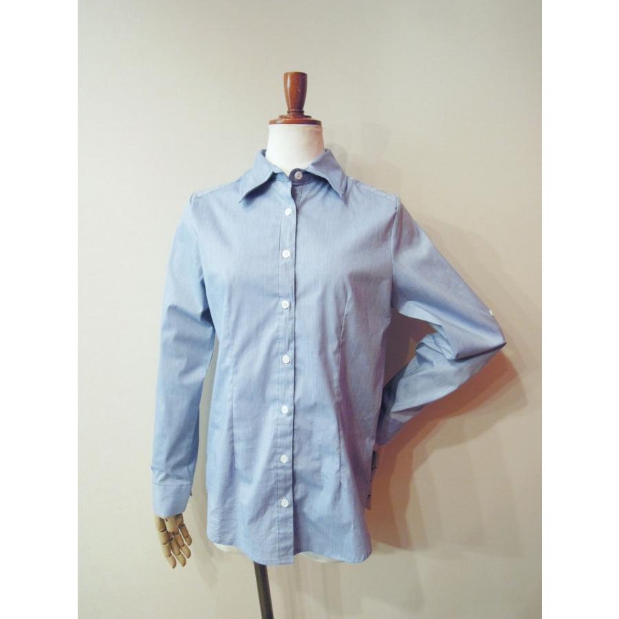 襟ワイヤー入りシャツ レディース 青シャツ ブルー 青 長袖 新品 未使用 七分袖 9号 M オフィス ストレッチ C 55yf セレクトショップ クラシカ 通販 Yahoo ショッピング