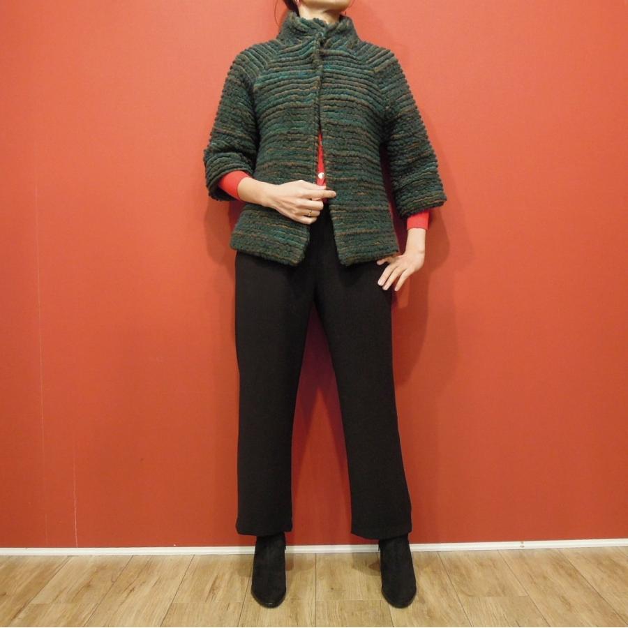 イタリア製 ボーダーウールスタンドカラーショート丈コート レディース 秋冬 七分袖 グリーン 緑 アウター 通販 おしゃれ 婦人 ジャケット O 6jk セレクトショップ クラシカ 通販 Yahoo ショッピング