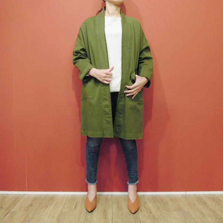 イタリア製ノーカラーコート ジャケット レディース Lサイズ カーキ ロング丈 コーディガン ミリタリー デニム 海外ブランド 新品未使用 O 6wt セレクトショップ クラシカ 通販 Yahoo ショッピング