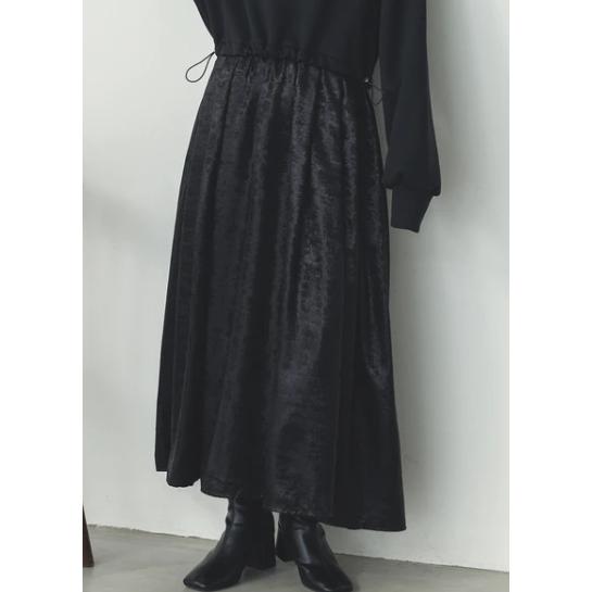 hunch ハンチ 裏起毛ドッキングワンピース ブラック 黒 レディース スウェット フレアスカート ニットワンピース 11号 9号 | hunch | 03