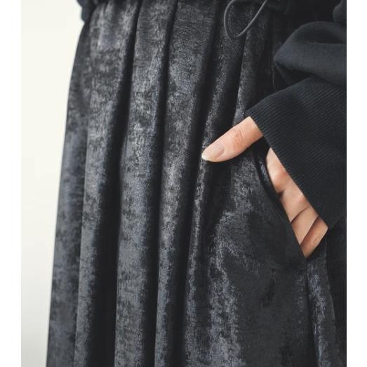 hunch ハンチ 裏起毛ドッキングワンピース ブラック 黒 レディース スウェット フレアスカート ニットワンピース 11号 9号 | hunch | 05