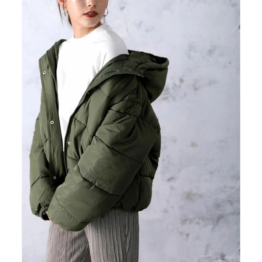 フード付き 軽くて暖かフェイクダウンコート 中綿 アウター ショートコート ジャンパー 夏物 夏コーデ | classicalelf | 04