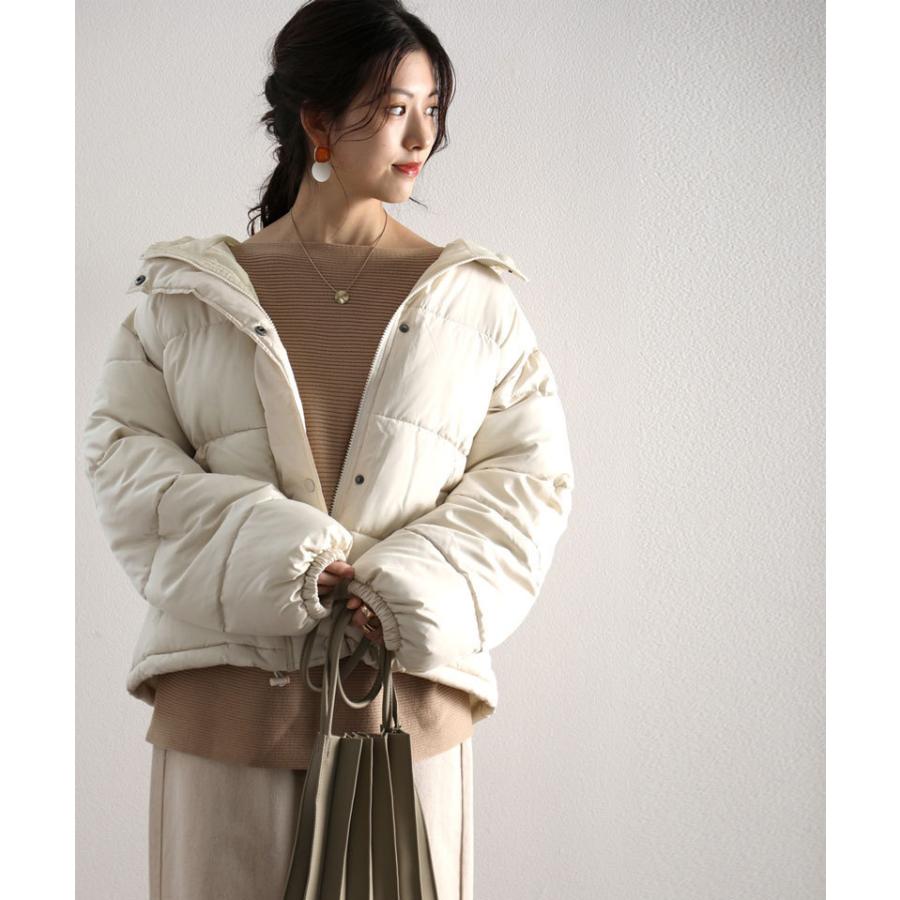 フード付き 軽くて暖かフェイクダウンコート 中綿 アウター ショートコート ジャンパー 夏物 夏コーデ | classicalelf | 06
