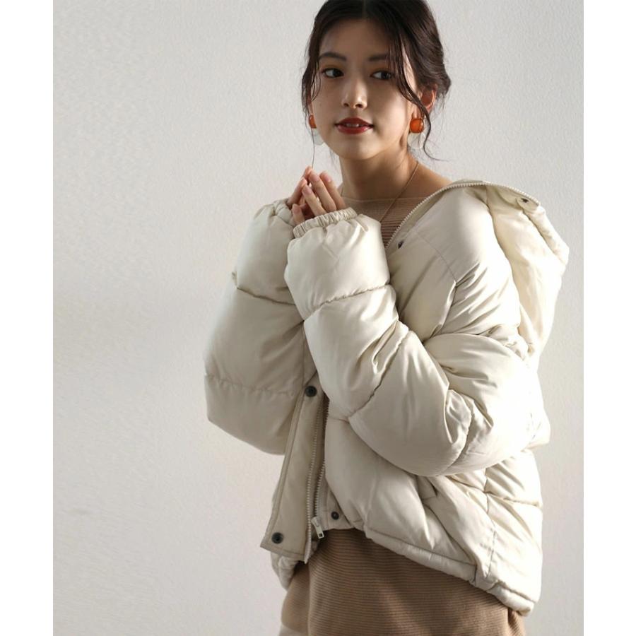 フード付き 軽くて暖かフェイクダウンコート 中綿 アウター ショートコート ジャンパー 夏物 夏コーデ | classicalelf | 07