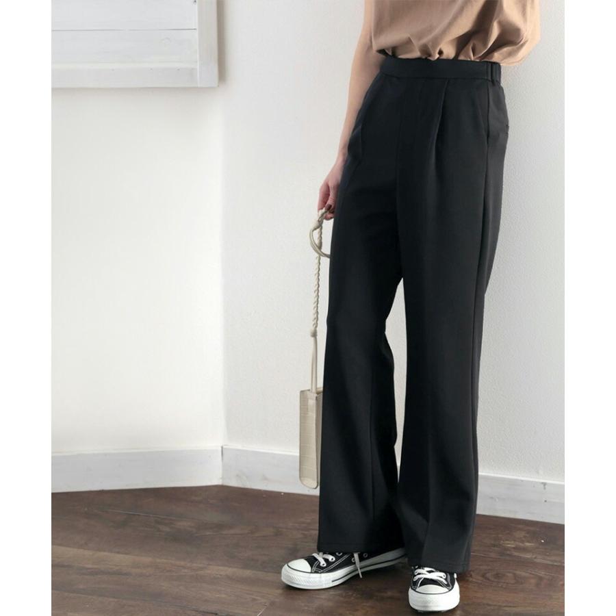 レディース 大きいサイズ ボトムス パンツ フレアパンツ センタープレス ストレッチ 春 夏 | classicalelf | 03