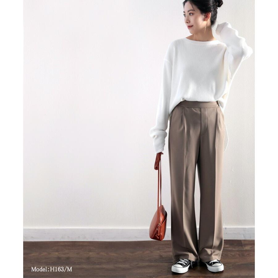 レディース 大きいサイズ ボトムス パンツ フレアパンツ センタープレス ストレッチ 春 夏 | classicalelf | 05