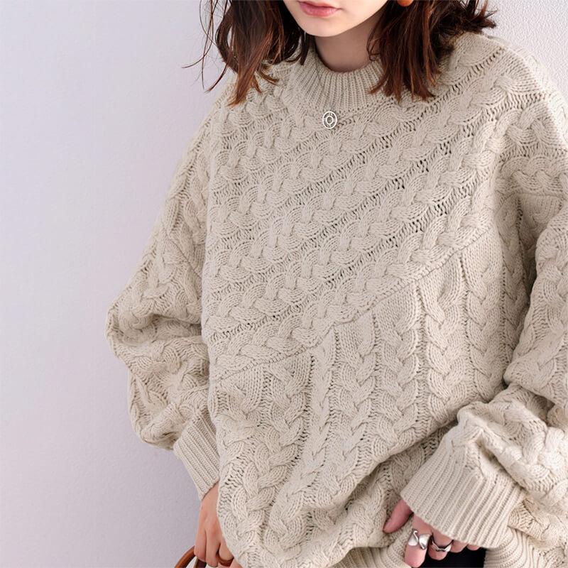 メール便 送料無料 トップス ニット セーター レディース 大きいサイズ オーバーサイズ ゆったり 長袖 ケーブルニット 切り替え 肉厚ニット 男女兼用 ユニセッ Ce Classical Elf Xxs 5lまで取扱 通販 Yahoo ショッピング