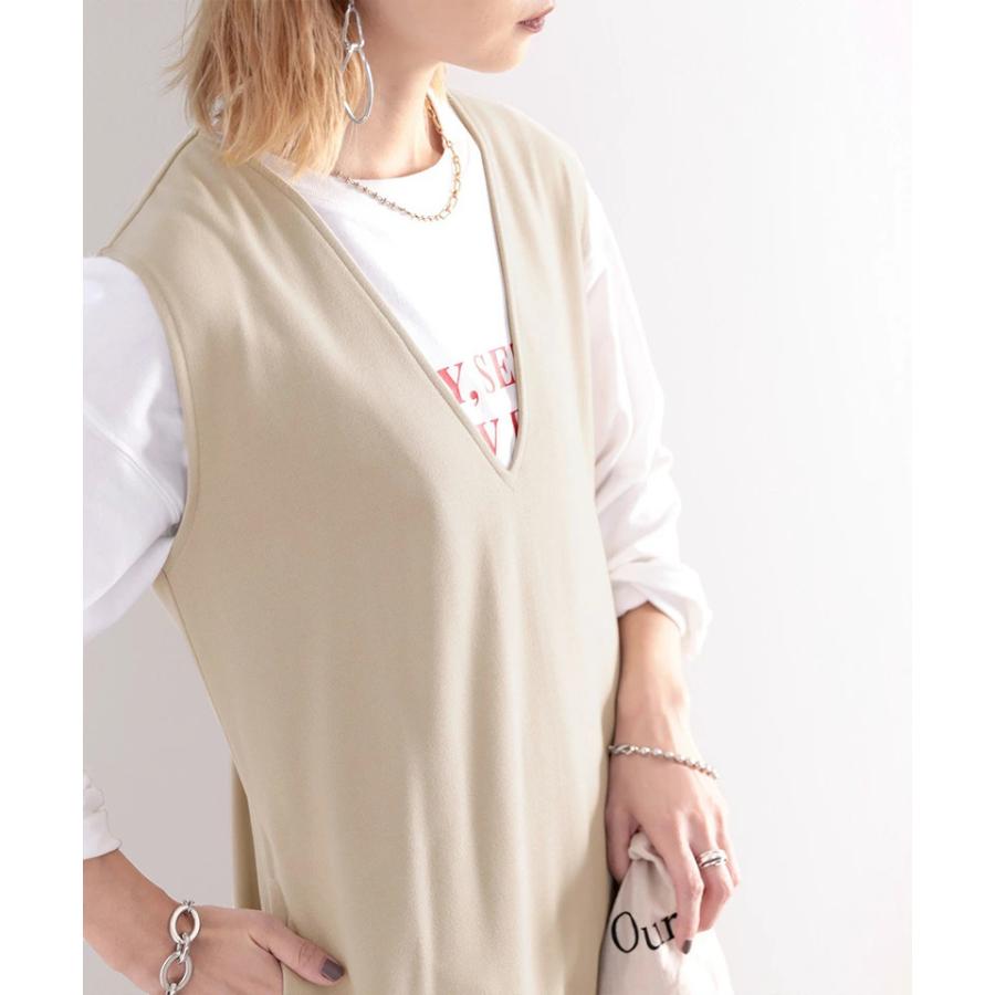 レディース ワンピース ジャンパースカート Vネック オールインワン ロングワンピ ジャンスカ ノースリーブ スカート オーバーサイズ ゆったり ワイド | classicalelf | 12