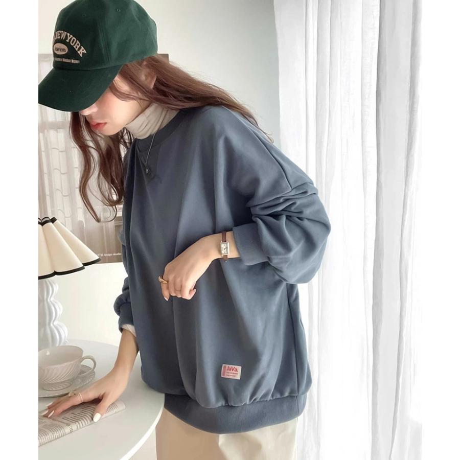 レディース 大きいサイズ トップス トレーナー スウェット プルオーバー ガゼット付 長袖 裏毛 オーバーサイズ ゆったり JAVAコラボ 親子コーデ ベー | classicalelf | 03