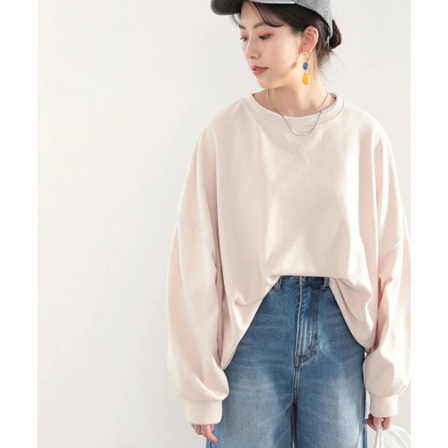 レディース 大きいサイズ トップス トレーナー スウェット プルオーバー ガゼット付 長袖 裏毛 オーバーサイズ ゆったり JAVAコラボ 親子コーデ ベー | classicalelf | 05
