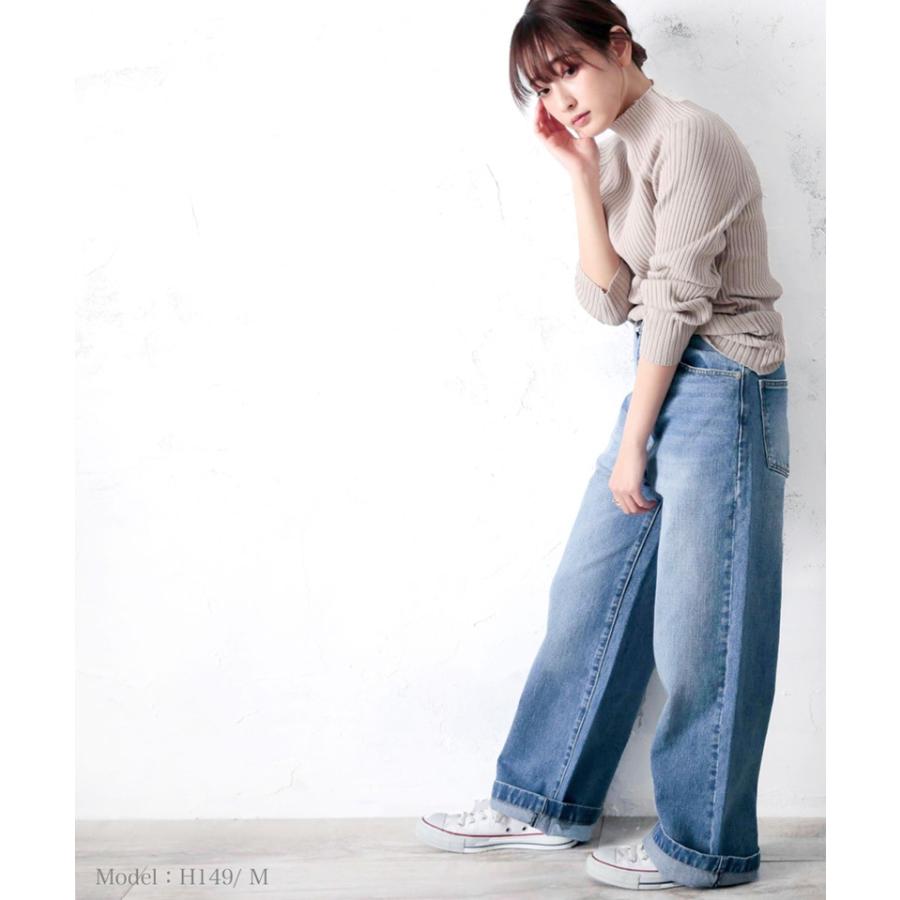 メール便  レディース 大きいサイズ 小さいサイズ パンツ ボトムス デニム ワイドパンツ 美脚 春 夏 秋 | classicalelf | 11