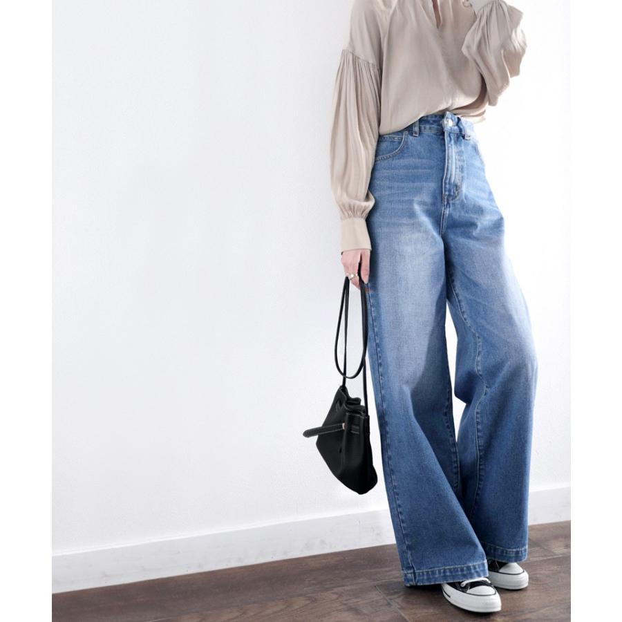 メール便  レディース 大きいサイズ 小さいサイズ パンツ ボトムス デニム ワイドパンツ 美脚 春 夏 秋 | classicalelf | 12