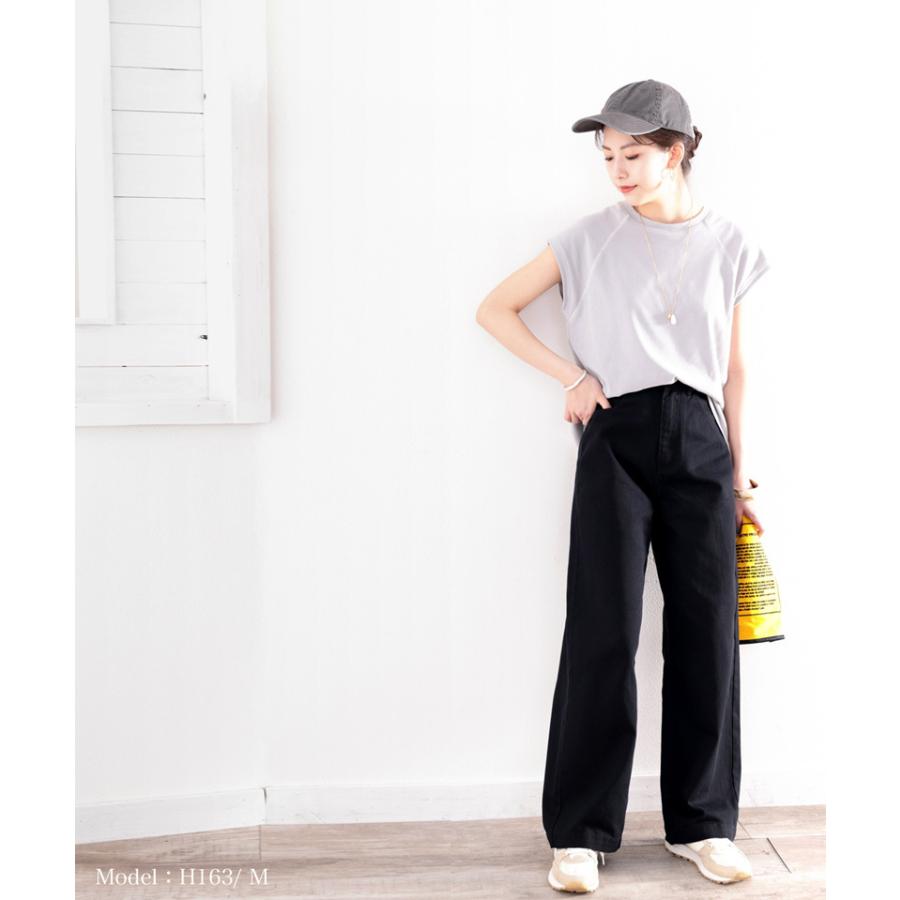 メール便  レディース 大きいサイズ 小さいサイズ パンツ ボトムス デニム ワイドパンツ 美脚 春 夏 秋 | classicalelf | 14