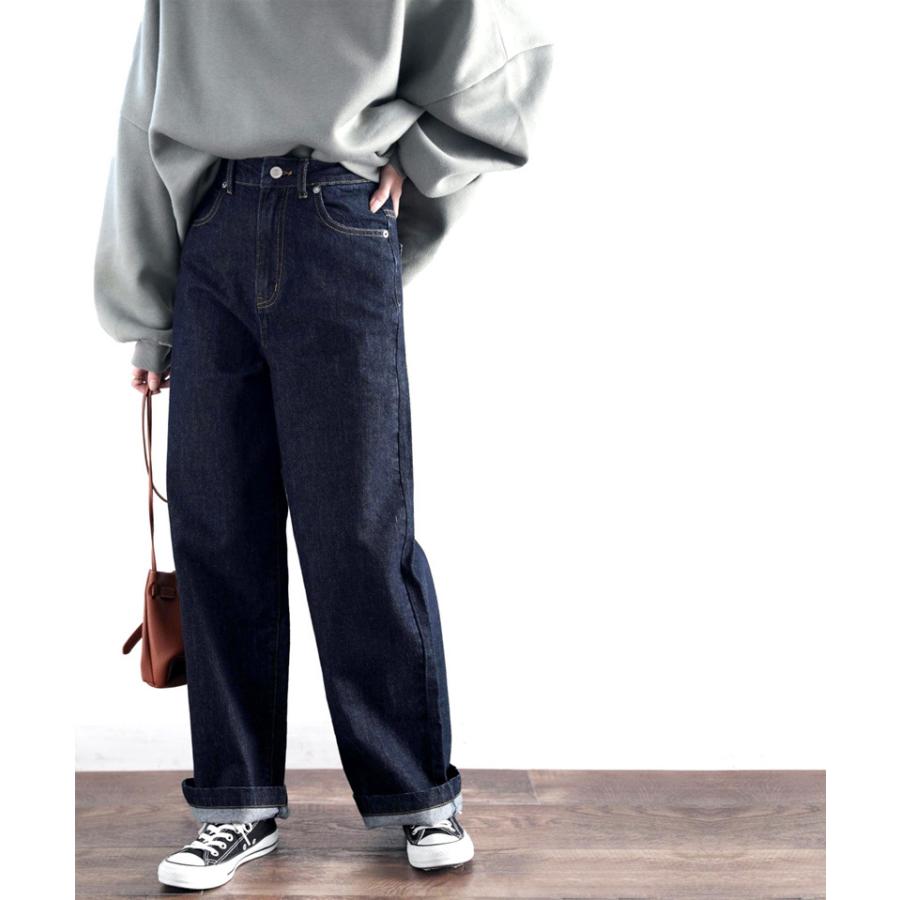 メール便  レディース 大きいサイズ 小さいサイズ パンツ ボトムス デニム ワイドパンツ 美脚 春 夏 秋 | classicalelf | 03